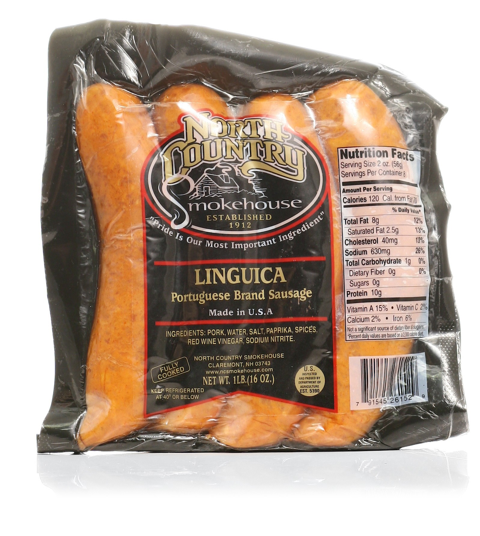 North County Linguica Portuguese Brand Sausage 16 oz.